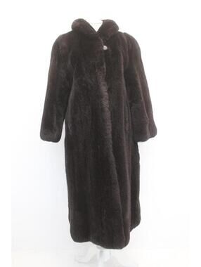 Excellent Black Sheared Fox Fur Coat Jacket Women Woman Size 10-12 Medium